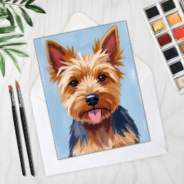 Yorkshire Terrier Dog Portraitkarte
