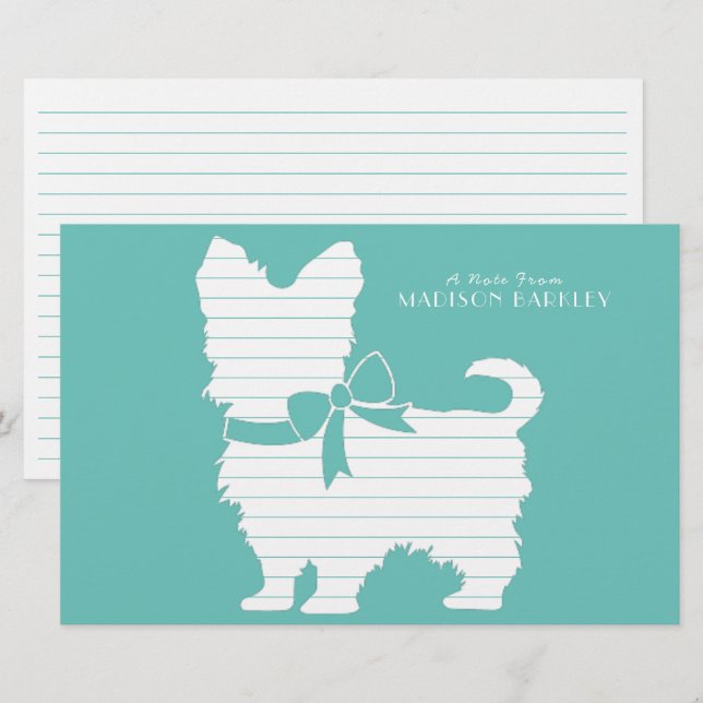 Yorkshire Terrier Dog Puppy Yorkie Briefpapier (Vorne/Hinten)