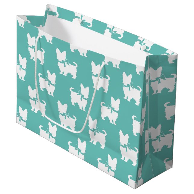Yorkshire Terrier Dog Puppy Yorkie Große Geschenktüte (Vorderseite Schrägansicht)