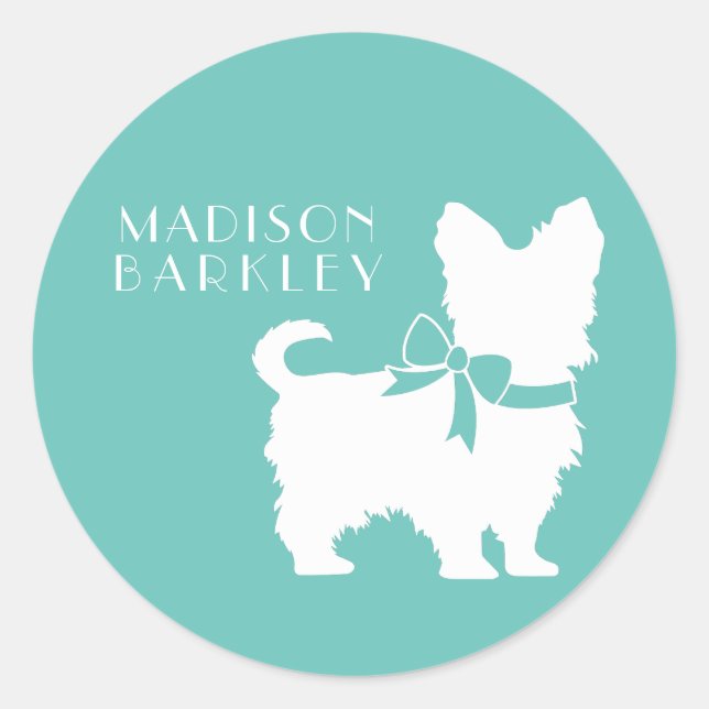 Yorkshire Terrier Dog Puppy Yorkie Runder Aufkleber (Vorderseite)