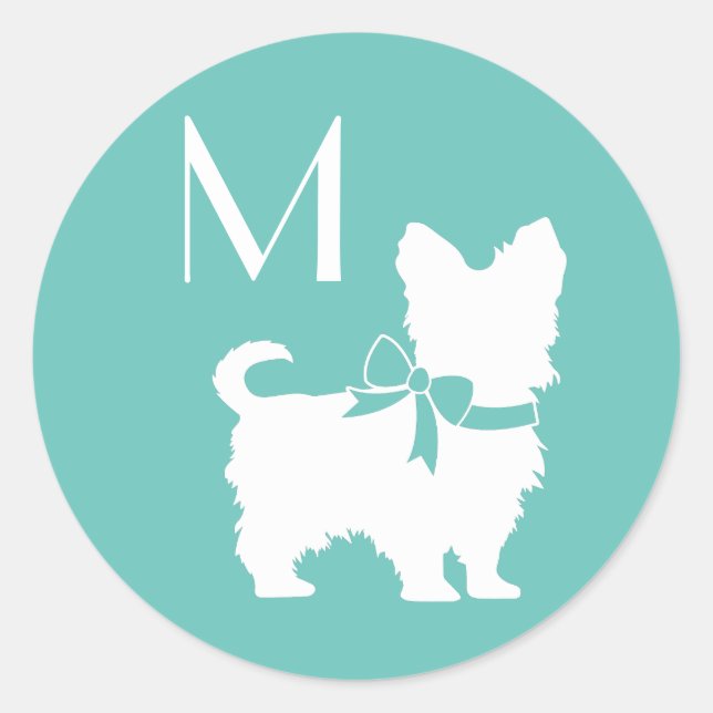 Yorkshire Terrier Dog Puppy Yorkie Runder Aufkleber (Vorderseite)