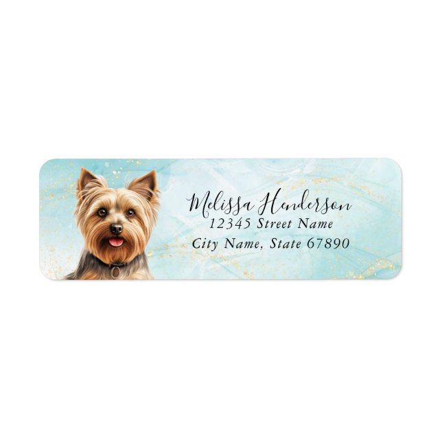 Yorkshire Terrier Dog Return Address Label (Vorne)