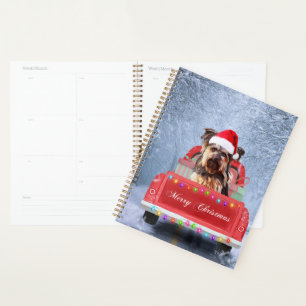 Yorkshire Terrier Dog Snow zu Weihnachten Planer