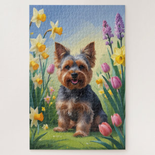 Yorkshire Terrier Dog Spring Flowers