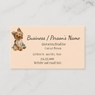 Yorkshire Terrier Dog Tier Logo Animal Visitenkarte