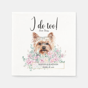 Yorkshire Terrier Dog Wedding Cocktail Napkins Serviette