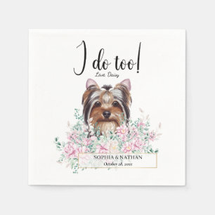 Yorkshire Terrier Dog Wedding Cocktail Napkins Serviette