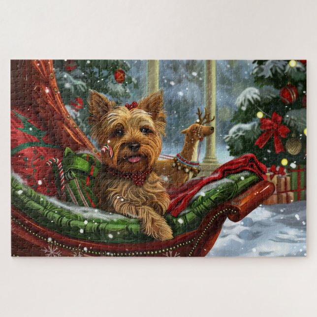 Yorkshire Terrier Dog Weihnachtsfest (Horizontal)