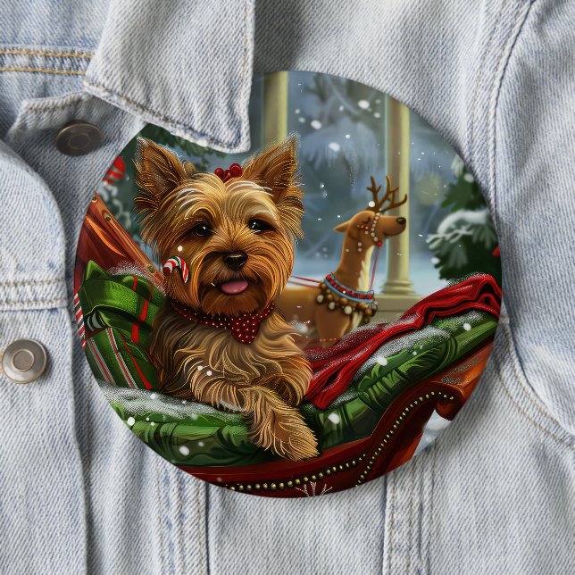 Yorkshire Terrier Dog Weihnachtsfest Button (Beispiel)