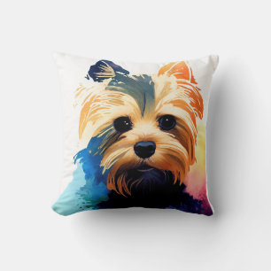 Yorkshire Terrier Dog Wild Nature Animal Colors Ar Kissen