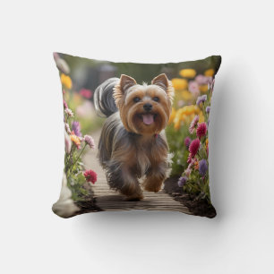 Yorkshire Terrier Élégant oreiller à lancer