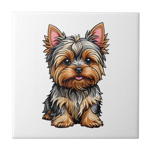 Yorkshire Terrier Fliese (Vorderseite)