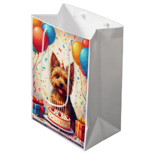 Yorkshire Terrier Geburtstagsfeier Mittlere Geschenktüte