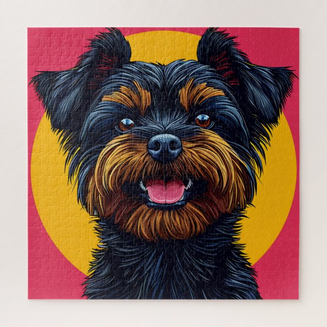Yorkshire Terrier gegen einen hellen Hintergrund (Vertikal)