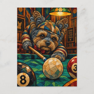 Yorkshire Terrier, geometrisches Mosaik Postkarte