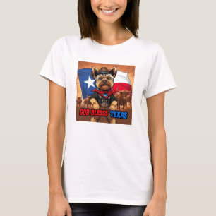 Yorkshire Terrier Gott segne Texas T-Shirt
