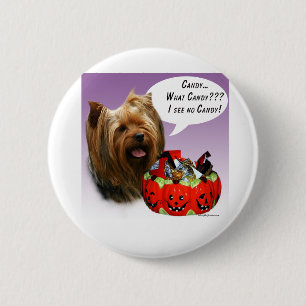 Yorkshire Terrier Halloween Candy Button