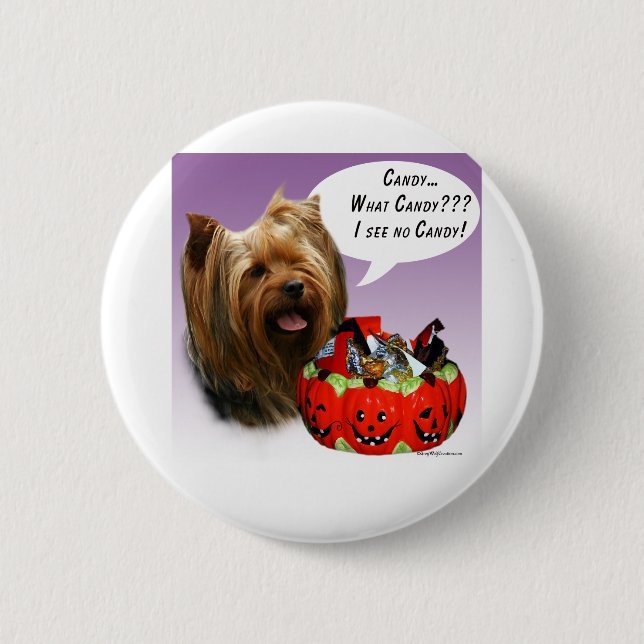 Yorkshire Terrier Halloween Candy Button (Vorderseite)