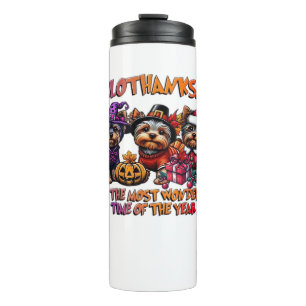 Yorkshire Terrier Halloween Erntedank Weihnachten Thermosbecher