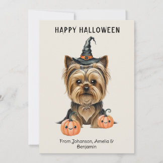 Yorkshire Terrier Halloween-Karte | Süßer Yorkie W Einladung