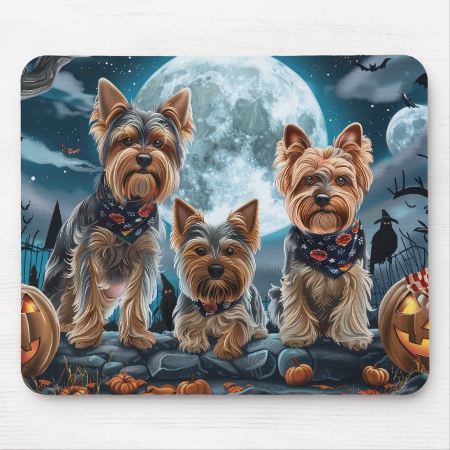 Yorkshire Terrier Halloween Spooky Mousepad (Vorne)