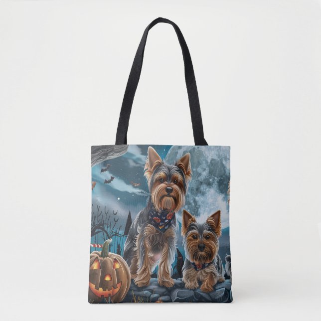 Yorkshire Terrier Halloween Spooky Tasche (Vorderseite)
