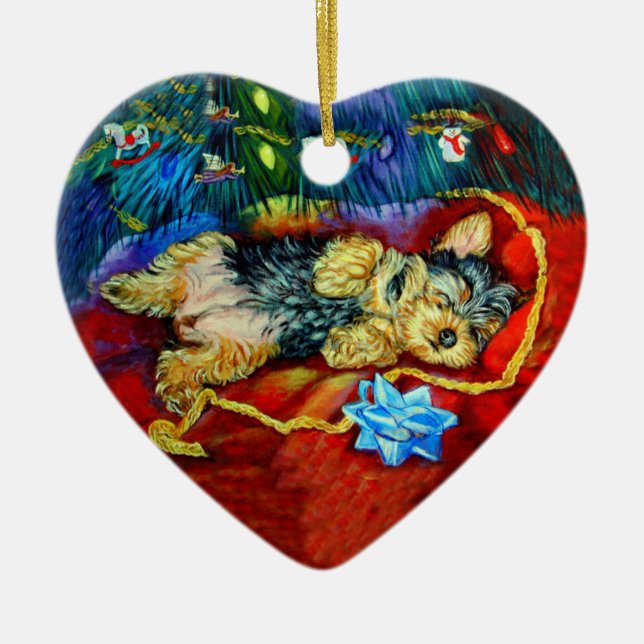Yorkshire Terrier Heart Ornament (Vorne)