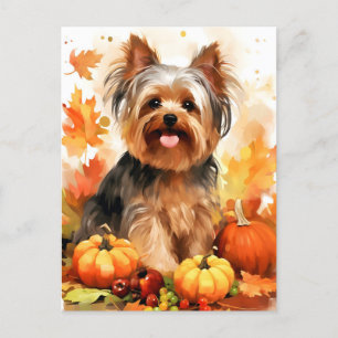 Yorkshire Terrier Herbst Erntedank Postkarte