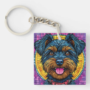 Yorkshire Terrier heureux en style mosaïque