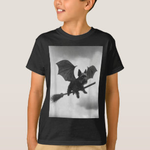 Yorkshire Terrier Hexenbesen Fledermausflügel Grus T-Shirt