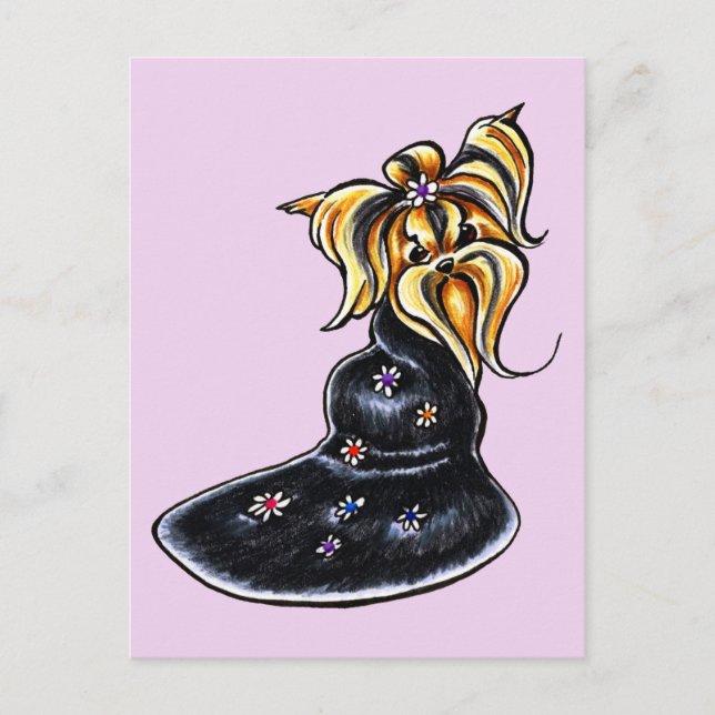Yorkshire Terrier Hübsch Performer Postkarte (Vorderseite)