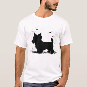 Yorkshire Terrier Hund � Halloween Mond Silhouette T-Shirt
