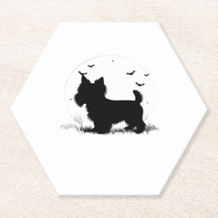 Yorkshire Terrier Hund � Halloween Mond Silhouette Untersetzer