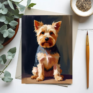 Yorkshire Terrier Hund Haustier Gemälde Postkarte