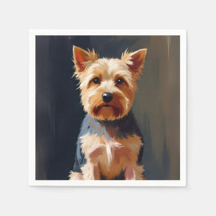 Yorkshire Terrier Hund Haustier Malerei Serviette