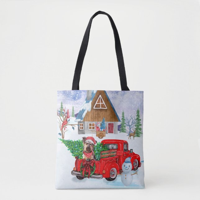 Yorkshire Terrier Hund im Truck zur Weihnachtslief Tasche (Vorderseite)