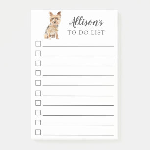 Yorkshire Terrier Hund Personalisiert zu führen Post-it Klebezettel