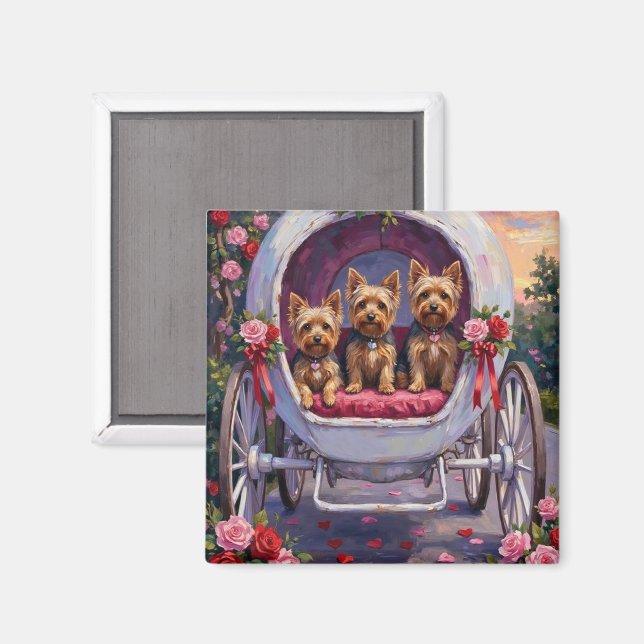 Yorkshire Terrier Hund Valentinstag Magnet (Vorderseite/Rückseite)