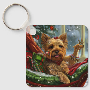 Yorkshire Terrier Hund Weihnachten Festlich Schlüsselanhänger