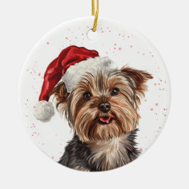 Yorkshire Terrier Hund Weihnachten Personalisiert Keramik Ornament