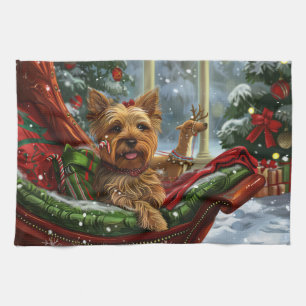 Yorkshire Terrier Hund Weihnachtsfestlich Geschirrtuch