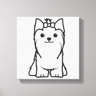 Yorkshire-Terrier-HundeCartoon Leinwanddruck