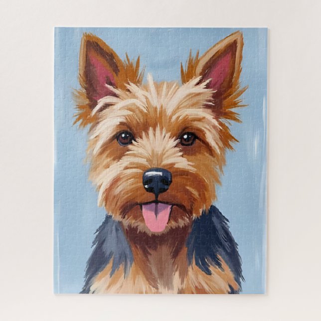 Yorkshire-Terrier-Hundeporträtmalerei (Vertikal)