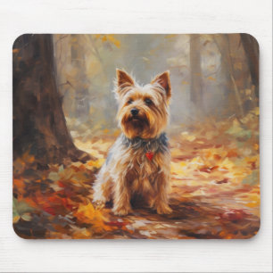 Yorkshire Terrier im Herbstfall Inspiriert Mousepad