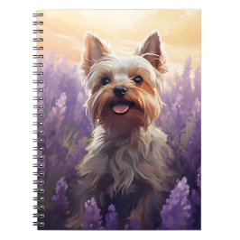 Yorkshire Terrier im Lavender-Feld Notizblock