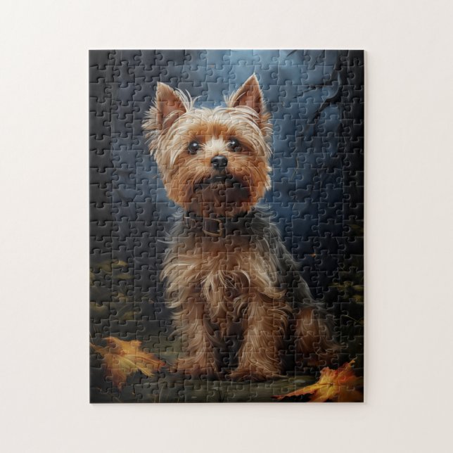 Yorkshire Terrier in mondbeleuchteter Nacht (Vertikal)