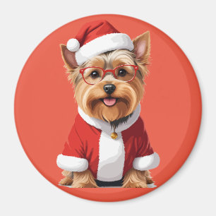 Yorkshire Terrier in Santa Costume Bezauberndes So Magnet