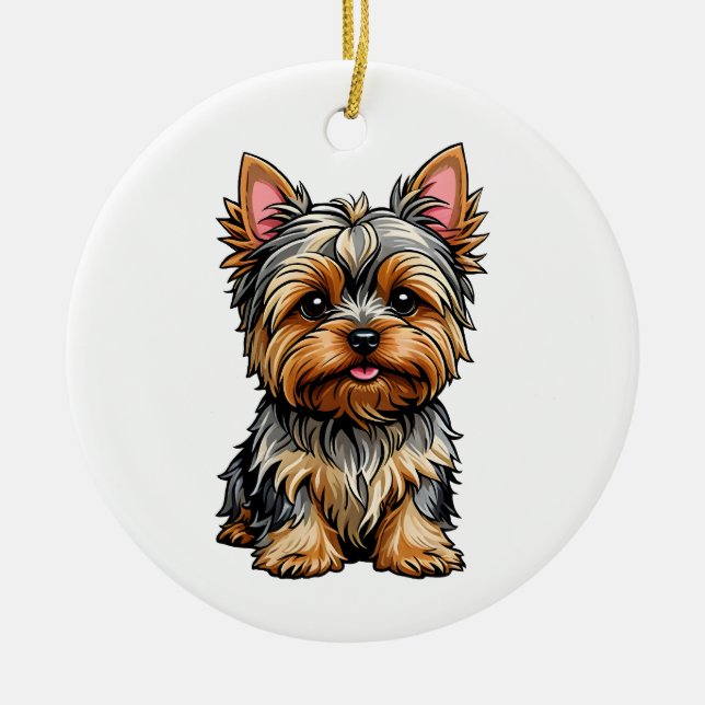 Yorkshire Terrier Keramik Ornament (Vorne)
