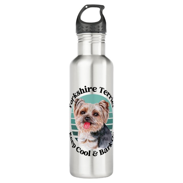 Yorkshire Terrier komischer Zitat Edelstahlflasche (Vorderseite)