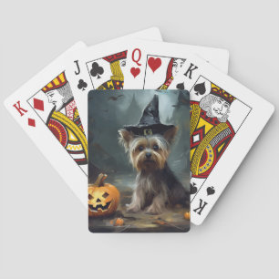 Yorkshire Terrier Kürbisse Halloween Gruselig Spielkarten